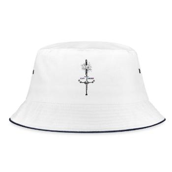 Cyber-Rose - Bucket Hat - Weiß/Navy - Vorne