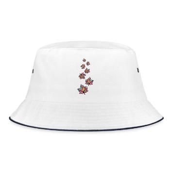 Maple Leaf Colorful Autumn - Bucket Hat - white/navy - Front