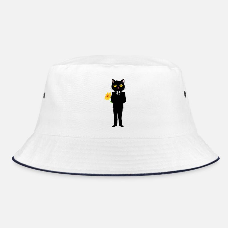 Chat élégant en costume avec une fleur - Bob - blanc/marine