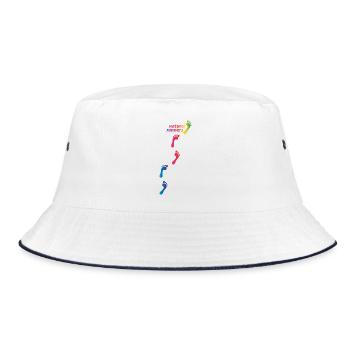 Rainbow Footprints - go barefoot through life - Bucket Hat - white/navy - Front