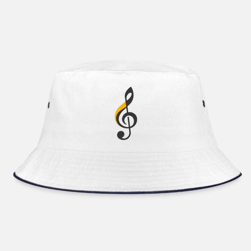 Treble Clef Symbol - Bucket Hat - white/navy