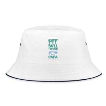 pit dog dad - Bucket Hat - white/navy - Front
