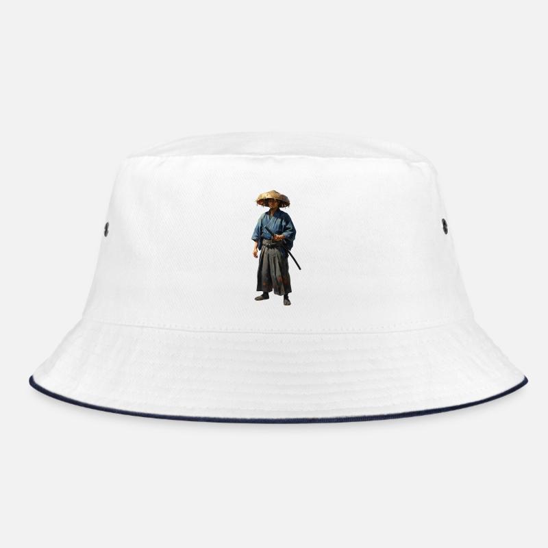 samurai-krieger-mit-strohhut-realistisch Bucket Hat