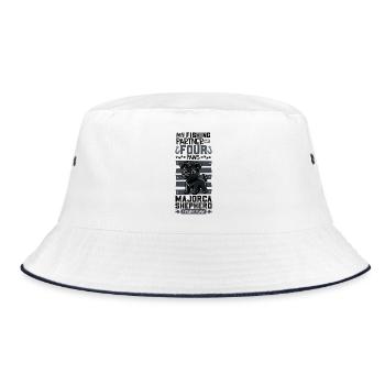 Angeln und Ca de bestiar - Bucket Hat - Weiß/Navy - Vorne