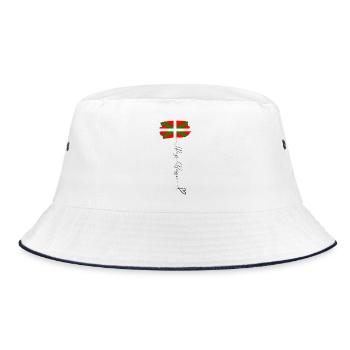 Baskenland Flagge Ikurriña Rot Grün Weiß - Bucket Hat - Weiß/Navy - Vorne