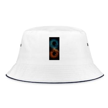 Double Eye Blue and Orange - Bucket Hat - white/navy - Front