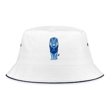 Lion bleu géométrique - Bob - blanc/marine - Devant