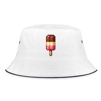 Retro Pixel Popsicles - Bucket Hat - white/navy - Front