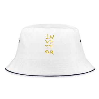 Investor: A bold finance statement - Bucket Hat - white/navy - Front