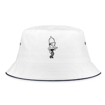 Retro Burlesque Pin-up Silhouette - Bucket Hat - white/navy - Front