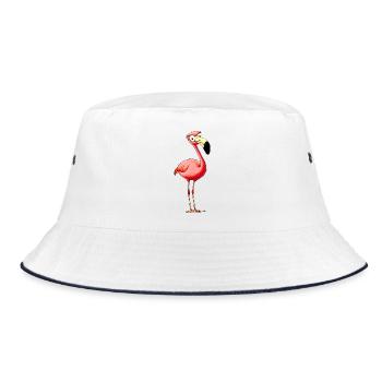Flamingos Style - Bucket Hat - Weiß/Navy - Vorne