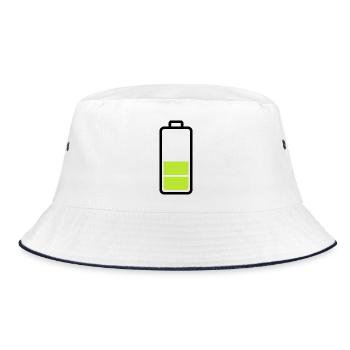 low battery - Bucket Hat - white/navy - Front