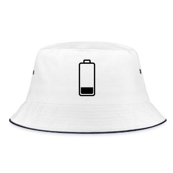 low battery - Bucket Hat - white/navy - Front