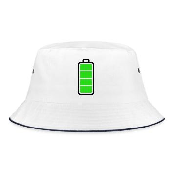 low battery - Bucket Hat - white/navy - Front