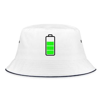 low battery - Bucket Hat - white/navy - Front