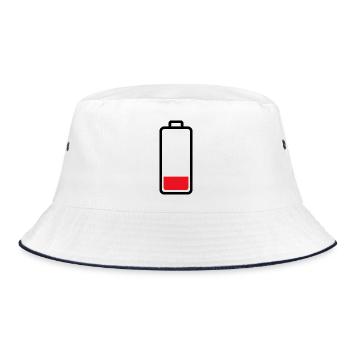 low battery - Bucket Hat - white/navy - Front