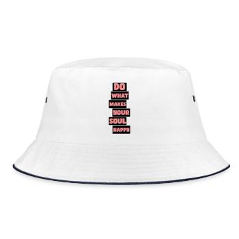 What makes your soul happy - Bucket Hat - white/navy - Front