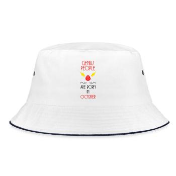 Genie Born October Baby Gift - Bucket Hat - white/navy - Front