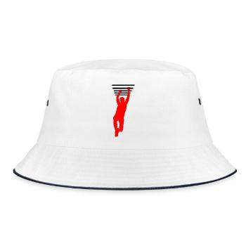 OCR Grip – Hanging Bars Design - Bucket Hat - white/navy - Front