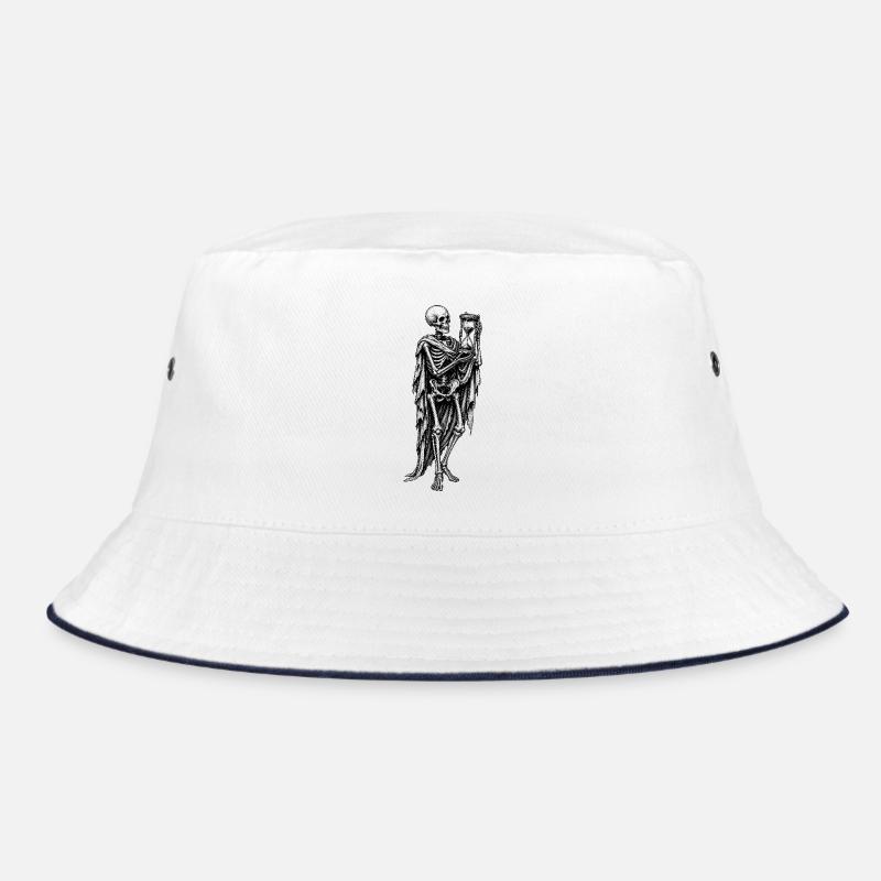 Skelett mit Sanduhr Gothic Motiv Bucket Hat