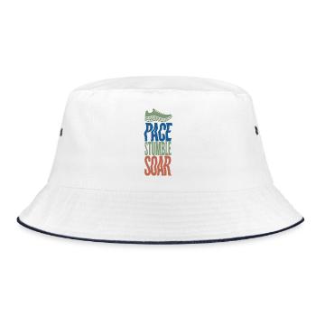 Pace Stumble Soar – Motiviertes Rennen - Bucket Hat - Weiß/Navy - Vorne
