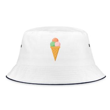 cream - Bucket Hat - white/navy - Front