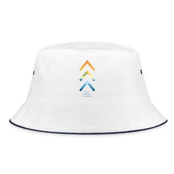 3-Tribe-Pfeil für das Bewusstsein für das Down-Syndrom - Bucket Hat - Weiß/Navy - Vorne