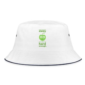 one apple a day. drôlig. - Bucket Hat - Weiß/Navy - Vorne