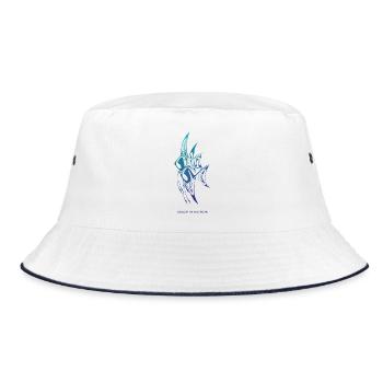 Grace in Motion – Elegante Skalare - Bucket Hat - Weiß/Navy - Vorne