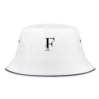 Letter F - Bucket Hat - white/navy - Front