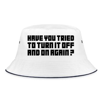 Turn it off and on again - Bucket Hat - white/navy - Front