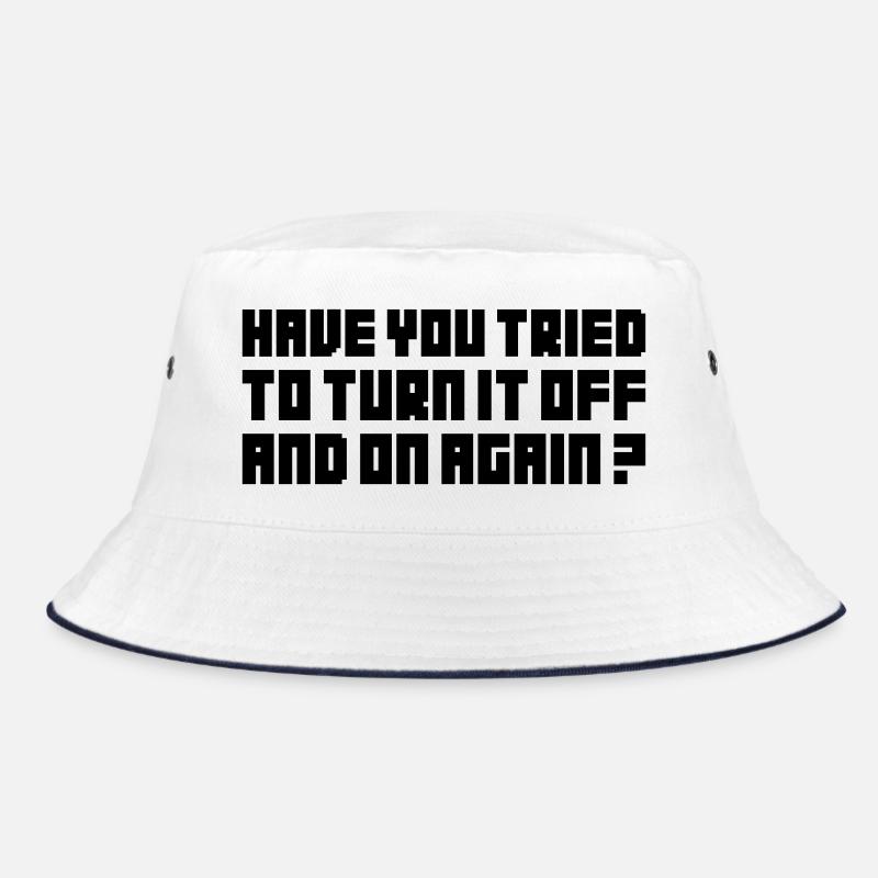 Turn it off and on again - Bucket Hat - Weiß/Navy