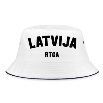 RIGA Latvia Latvija Lettland - Bucket Hat - Weiß/Navy - Vorne