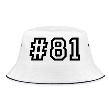 1981 Jahrgang 45. Geburtstag 45 Jahre alt - Bucket Hat - Weiß/Navy - Vorne
