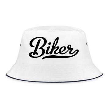 biker - Bucket Hat - white/navy - Front