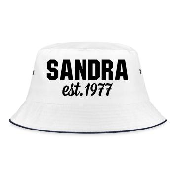 Sandra est 1977 - Bucket Hat - Weiß/Navy - Vorne