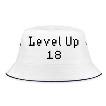 Level Up - 18th Birthday - Bucket Hat - white/navy - Front