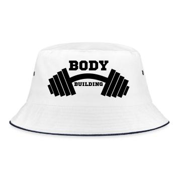 bodybuilder, bodybuilding, fitness, workout, beast - Bucket Hat - white/navy - Front