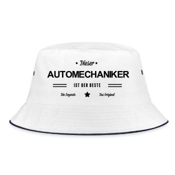 Bester Automechaniker - Bucket Hat - Weiß/Navy - Vorne