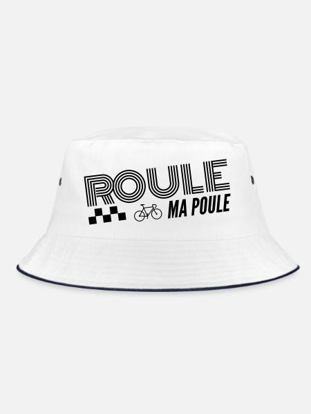 Roule ma poule / cyclisme  - Bob - blanc/marine - Devant