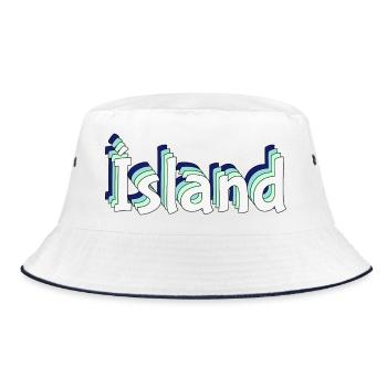 Islande – Lettrage tropical 3D - Bob - blanc/marine - Devant