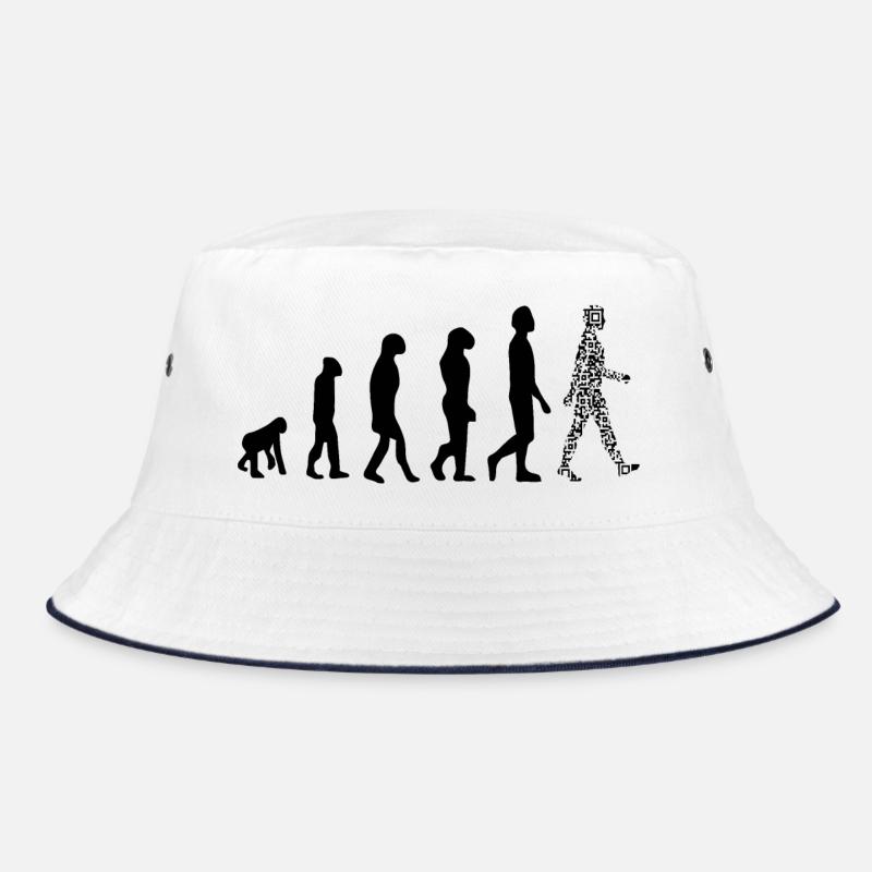 Evolution QR code - Humor health pass Bucket Hat