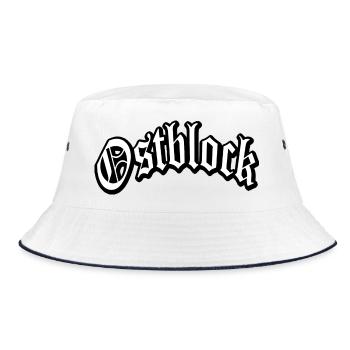 osten ostblock ossi ddr mauer retro vintage shirt - Bucket Hat - Weiß/Navy - Vorne