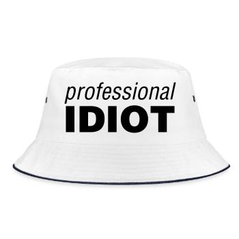 Professional Idiot - Bucket Hat - white/navy - Front