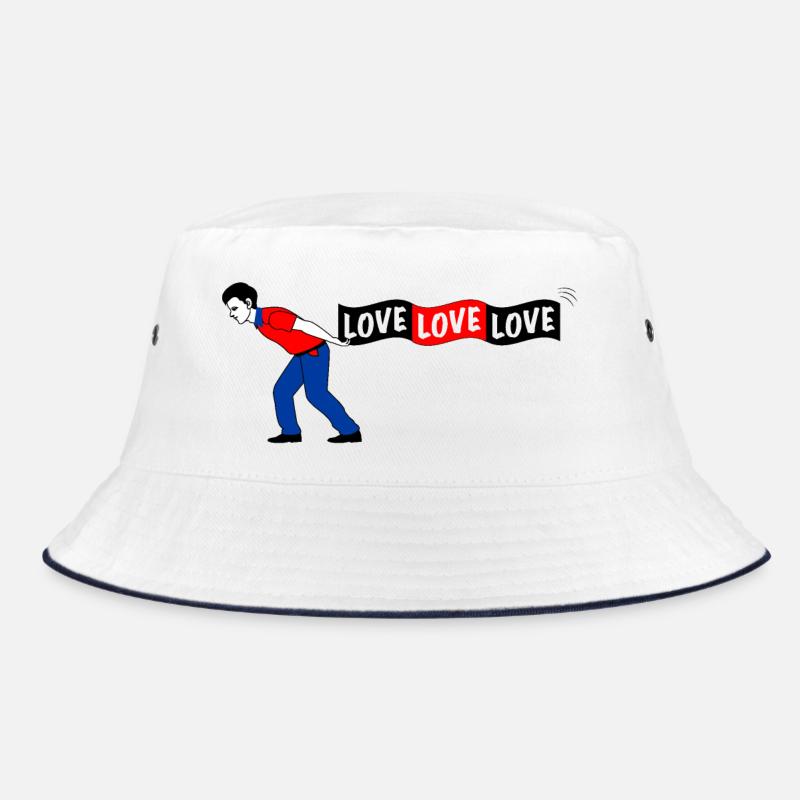 Man pulls LOVE banner Bucket Hat