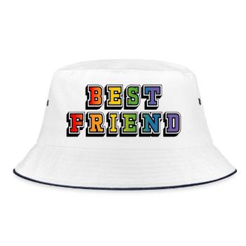 best friend pride LGBT, LGBT lgbtqi queer - Bucket Hat - Weiß/Navy - Vorne
