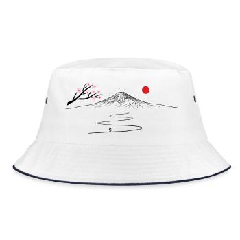 Japon, Fujijama, randonnées en montagne, volcan, cerisier en fleurs - Bob - blanc/marine - Devant