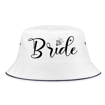 Team Bride Heart Diamond, customizable - Bucket Hat - white/navy - Front