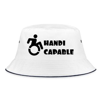 Adapté aux fauteuils roulants, handicapé humour # - Bob - blanc/marine - Devant