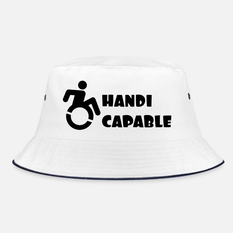 Adapté aux fauteuils roulants, handicapé humour # - Bob - blanc/marine